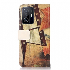 Flipové Pouzdro Na Xiaomi 11T / 11T Pro Eiffelova Věž Na Podzim