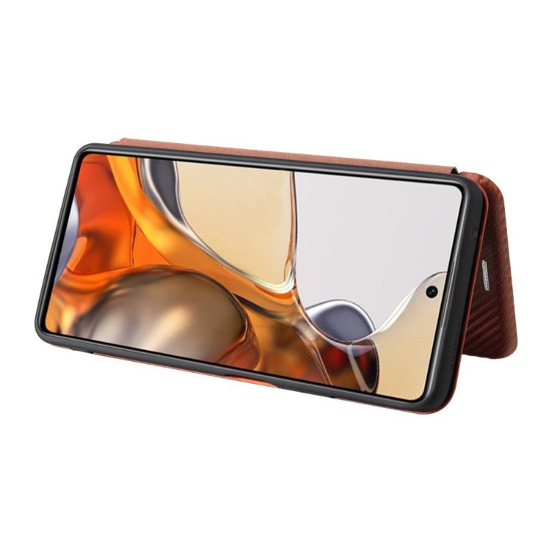 Flipové Pouzdro Na Xiaomi 11T / 11T Pro Koženka Z Uhlíkových Vláken