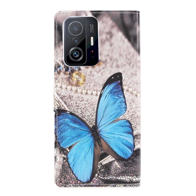 Flipové Pouzdro Na Xiaomi 11T / 11T Pro Modrý Motýl