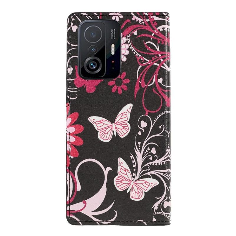 Flipové Pouzdro Na Xiaomi 11T / 11T Pro Motýli A Květiny