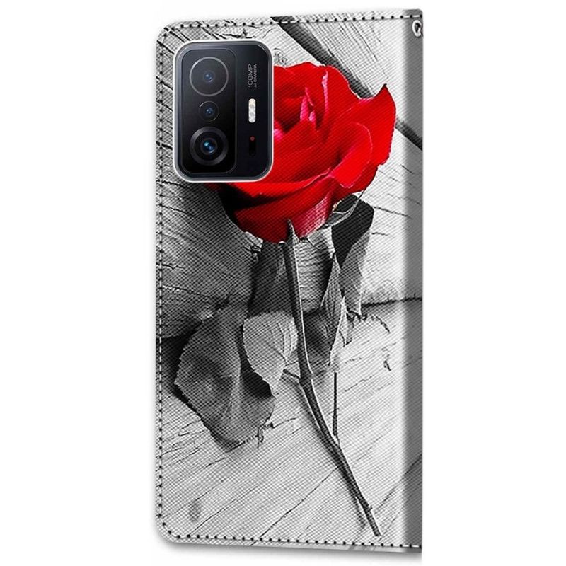 Flipové Pouzdro Na Xiaomi 11T / 11T Pro Růžově Červená