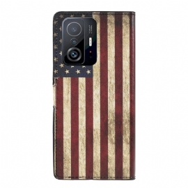 Flipové Pouzdro Na Xiaomi 11T / 11T Pro Vintage Americká Vlajka