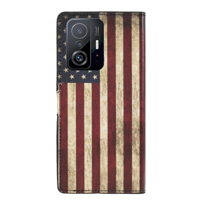 Flipové Pouzdro Na Xiaomi 11T / 11T Pro Vintage Americká Vlajka