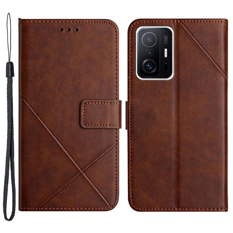 Flipové Pouzdro Na Xiaomi 11T / 11T Pro X Lines Z Imitace Kůže