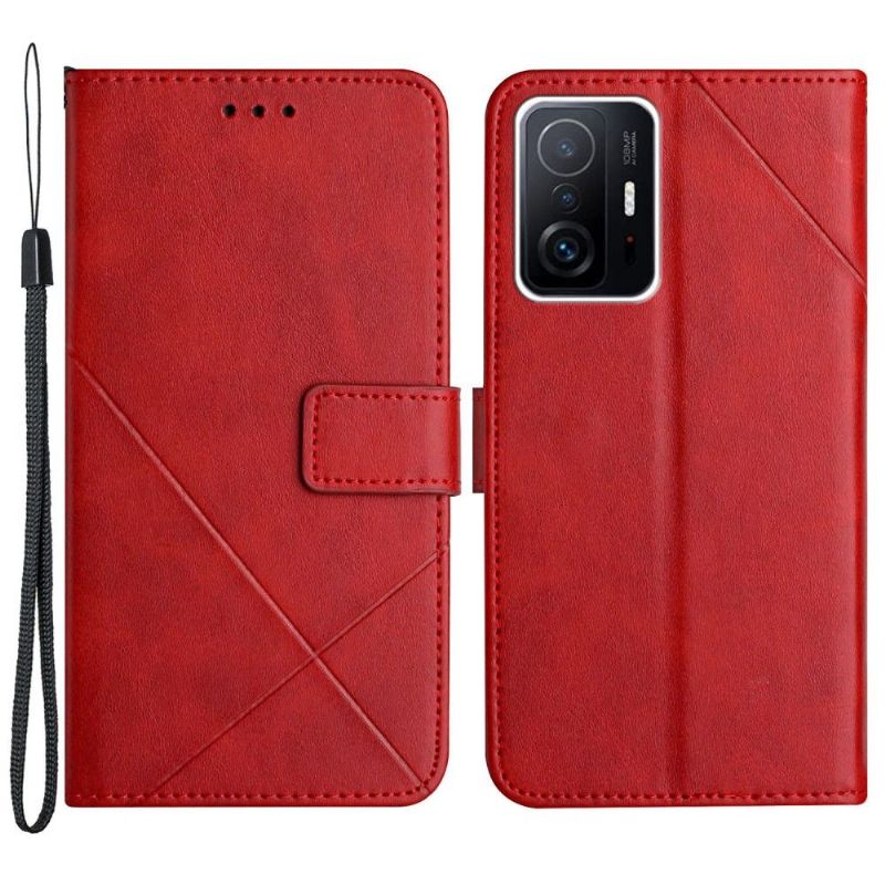 Flipové Pouzdro Na Xiaomi 11T / 11T Pro X Lines Z Imitace Kůže