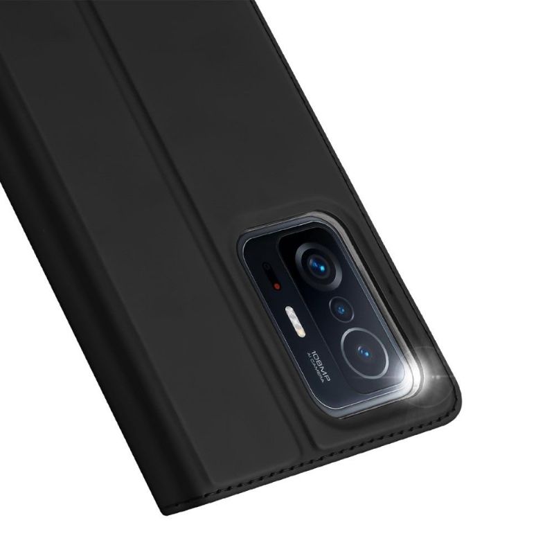 Kožené Pouzdro Folio Na Xiaomi 11T / 11T Pro Obchodní Saténový Efekt