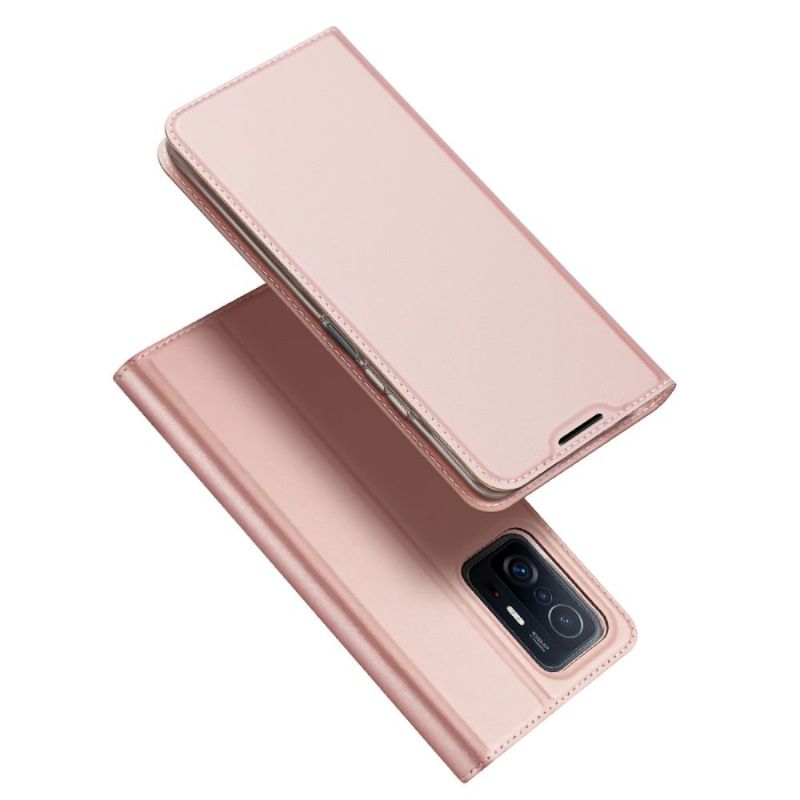 Kožené Pouzdro Folio Na Xiaomi 11T / 11T Pro Obchodní Saténový Efekt