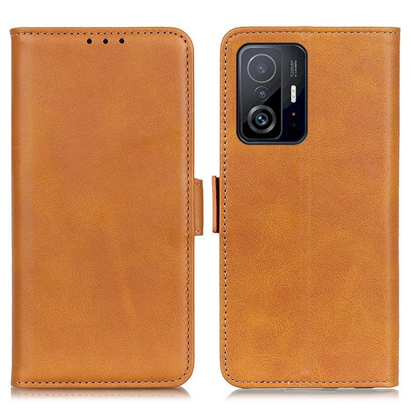Kožené Pouzdro Folio Na Xiaomi 11T / 11T Pro Peněženkové Pouzdro Matná Umělá Kůže