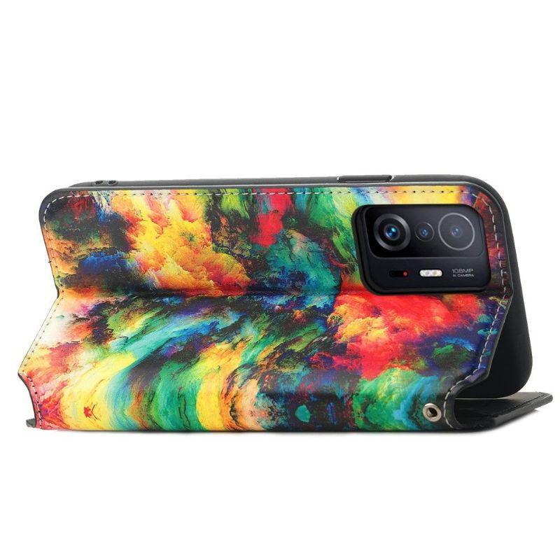 Kožené Pouzdro Na Xiaomi 11T / 11T Pro Duhový Oblak