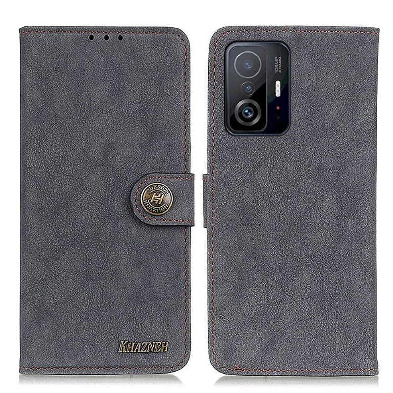 Kožené Pouzdro Na Xiaomi 11T / 11T Pro Khazneh Retro Kožený Efekt