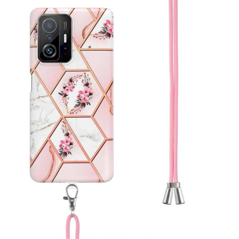 Kryt Na Xiaomi 11T / 11T Pro Na Lana Mramorová A Květinová Koruna