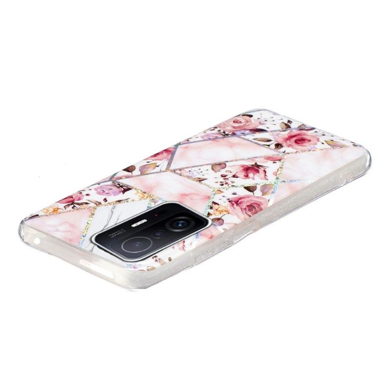 Kryt Na Xiaomi 11T / 11T Pro Silikonový Mramor A Květiny