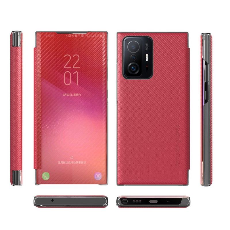 Kryty Na Mobil Na Xiaomi 11T / 11T Pro Flipové Pouzdro Uhlíkové Vlákno
