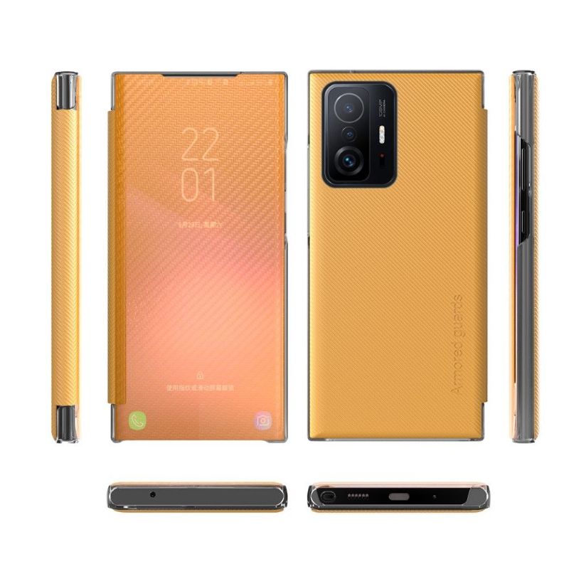 Kryty Na Mobil Na Xiaomi 11T / 11T Pro Flipové Pouzdro Uhlíkové Vlákno