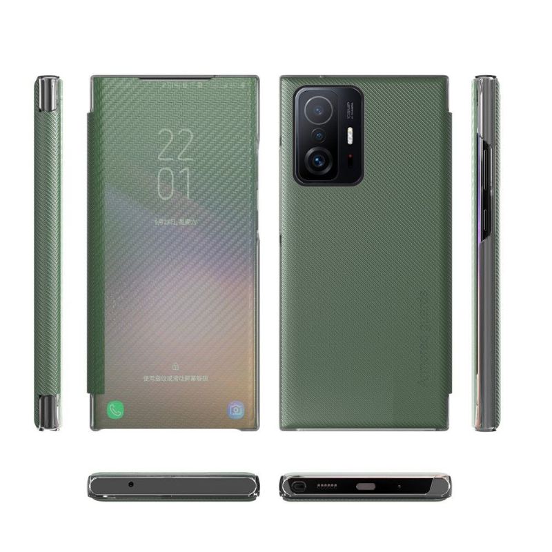 Kryty Na Mobil Na Xiaomi 11T / 11T Pro Flipové Pouzdro Uhlíkové Vlákno