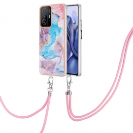Kryty Na Mobil Na Xiaomi 11T / 11T Pro Na Lana Modrý Mramor