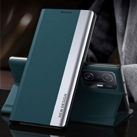 Pouzdra Na Xiaomi 11T / 11T Pro Obchodní Magnet S Koženým Efektem