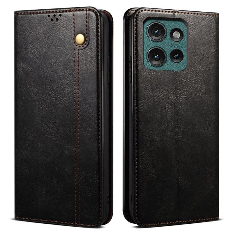 Kožené Pouzdro Folio Motorola Edge 50 Voskovaná Imitace Kůže