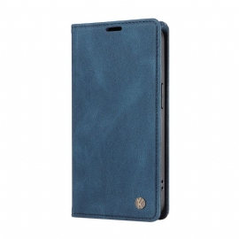 Kožené Pouzdro Folio Motorola Edge 50 Yikatu Suede Effect