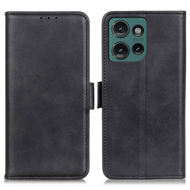 Kožený Kryt Motorola Edge 50 Dvojité Zapínání