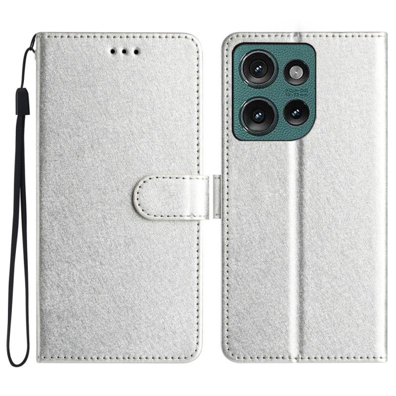 Kožený Kryt Motorola Edge 50 Hedvábná Textura