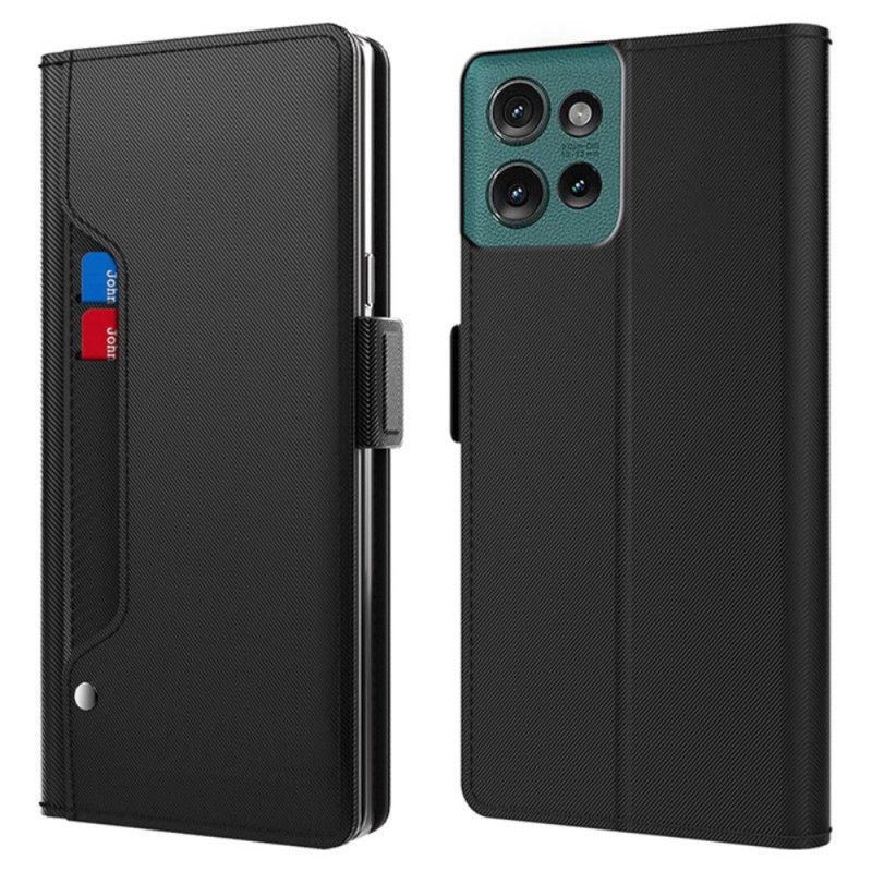 Kožený Kryt Motorola Edge 50 Odnímatelný Držák Karty