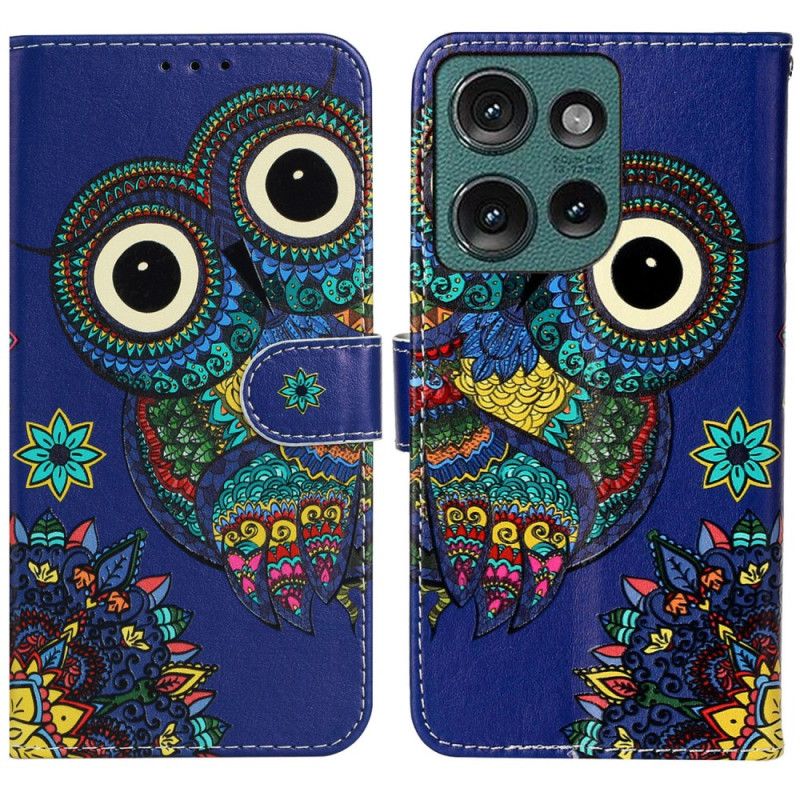 Kožený Kryt Motorola Edge 50 Prémiová Sova