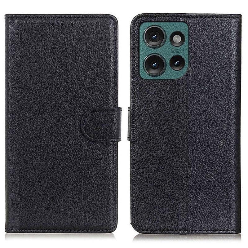 Kožený Kryt Motorola Edge 50 Tradiční Umělá Kůže