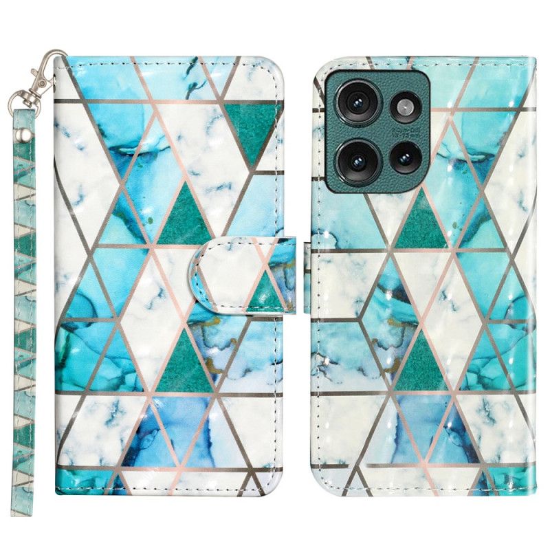 Kožený Kryt Motorola Edge 50 Zelený Mramor