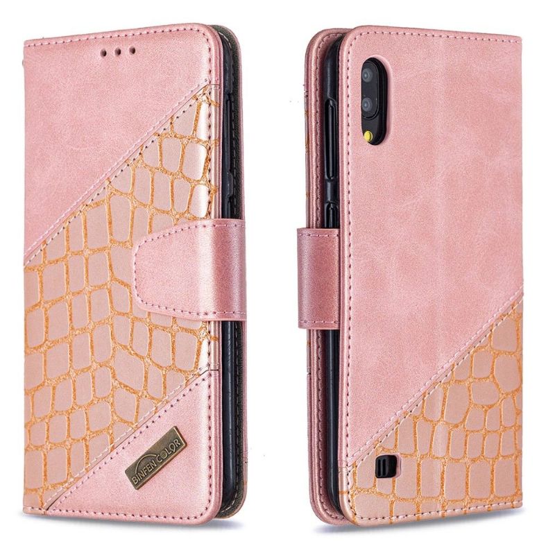 Flipové Pouzdro Na Samsung Galaxy A10 Kožený Efekt Croc Look