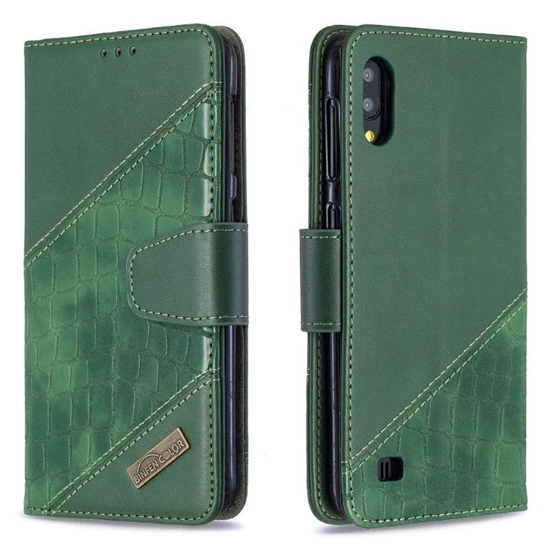 Flipové Pouzdro Na Samsung Galaxy A10 Kožený Efekt Croc Look