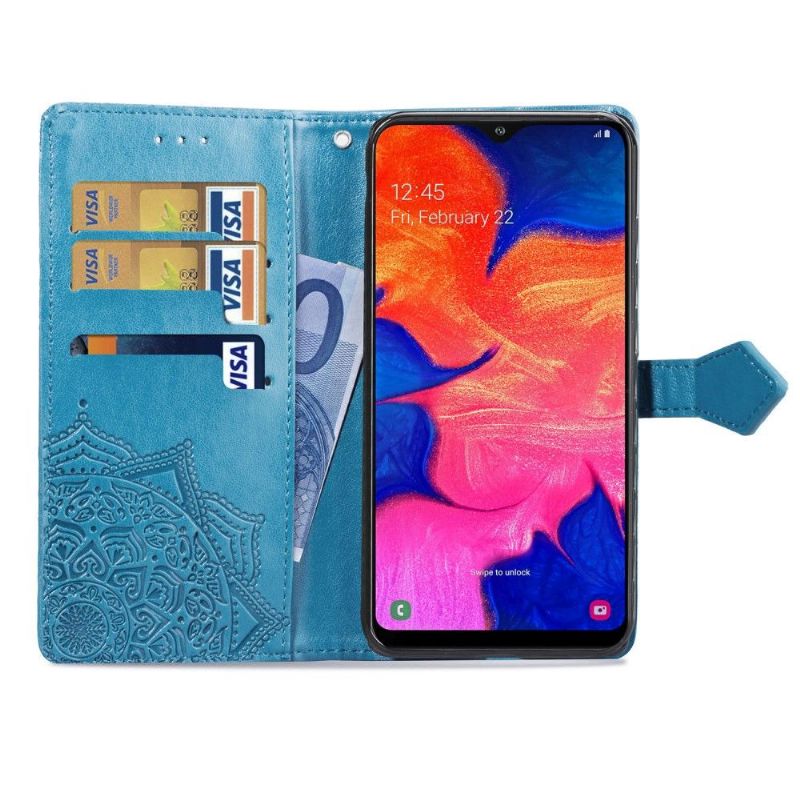 Flipové Pouzdro Na Samsung Galaxy A10 Reliéfní Květinová Mandala