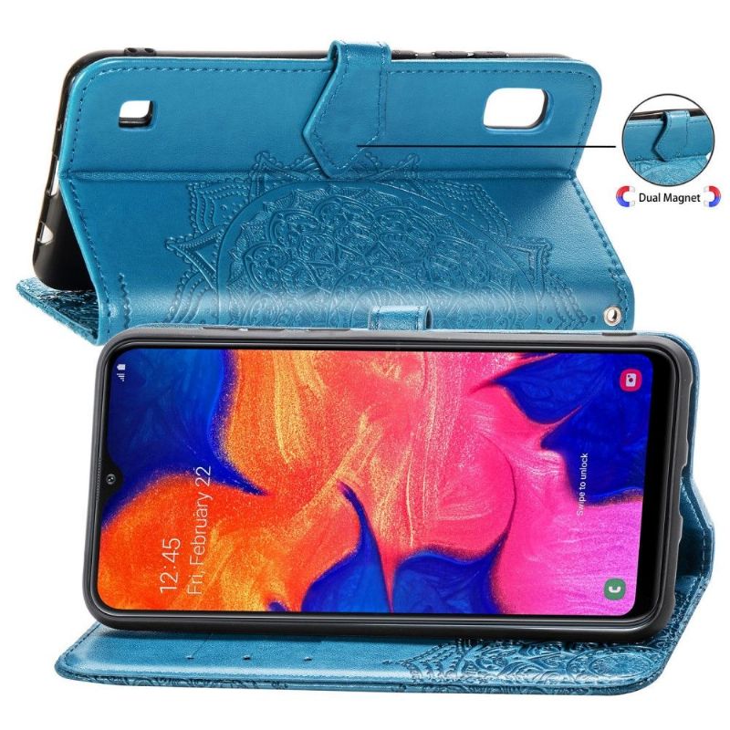 Flipové Pouzdro Na Samsung Galaxy A10 Reliéfní Květinová Mandala