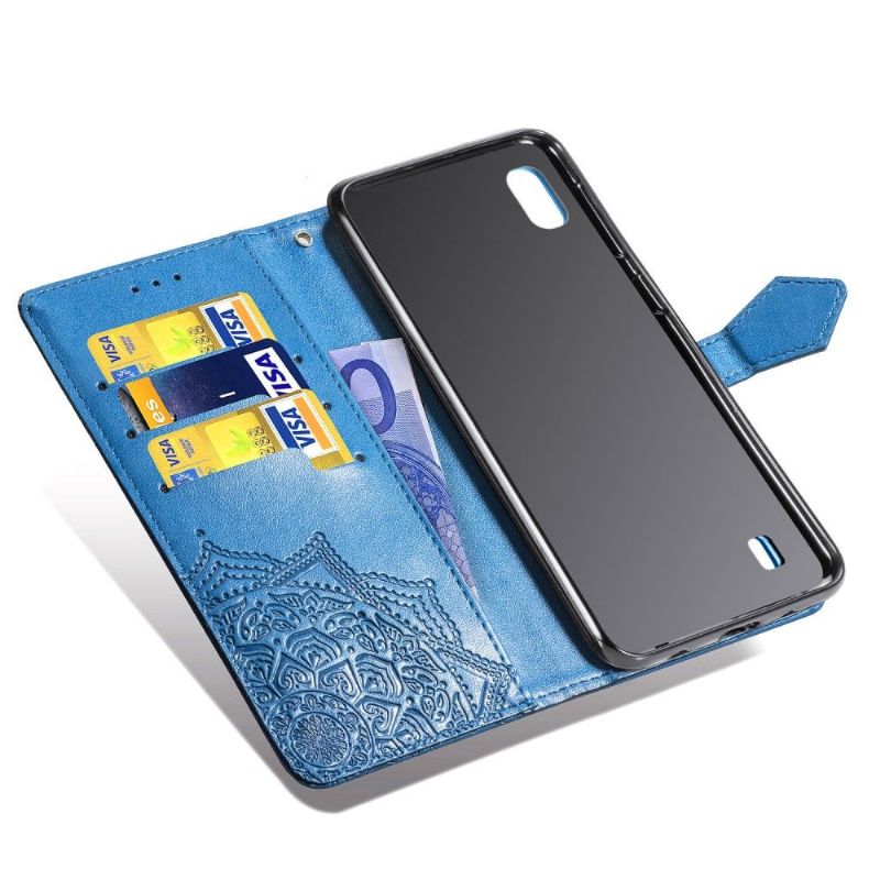 Flipové Pouzdro Na Samsung Galaxy A10 Reliéfní Květinová Mandala