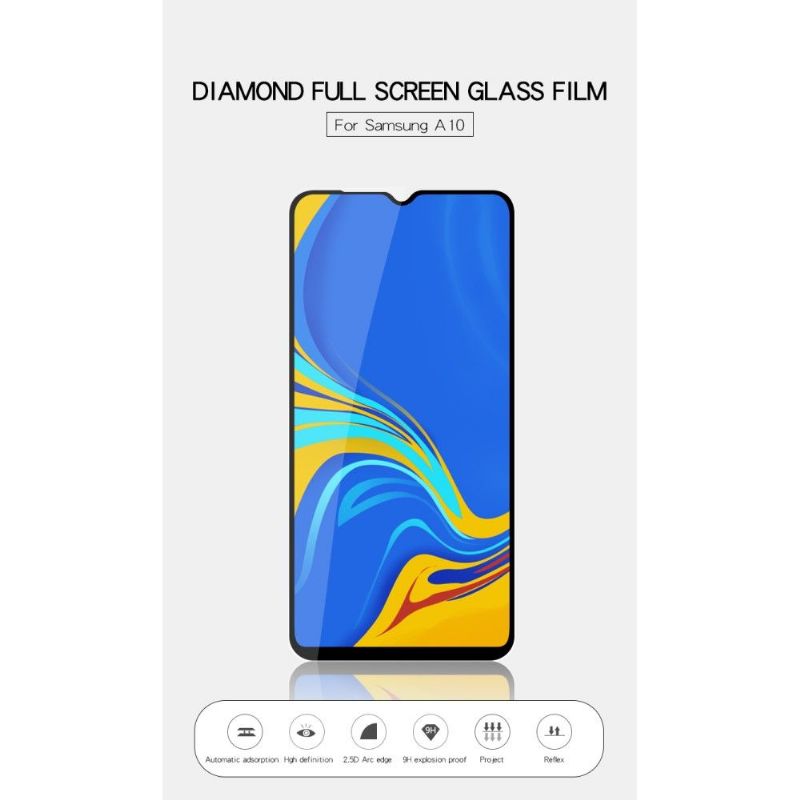Samsung Galaxy A10 - Ochranné Tvrzené Sklo V Plné Velikosti - Černá