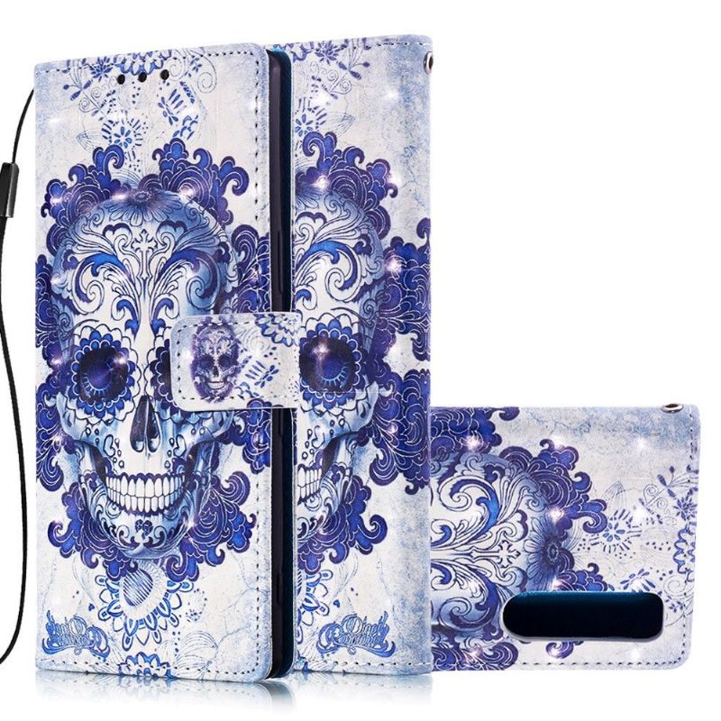 Kožené Pouzdro Na Sony Xperia 5 Vzor Calavera
