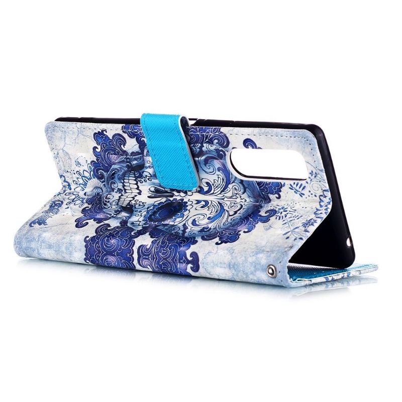 Kožené Pouzdro Na Sony Xperia 5 Vzor Calavera