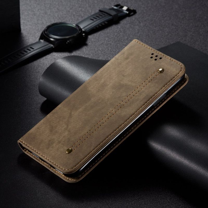 Kožené Pouzdro Folio Na Xiaomi 14 Džínová Tkanina