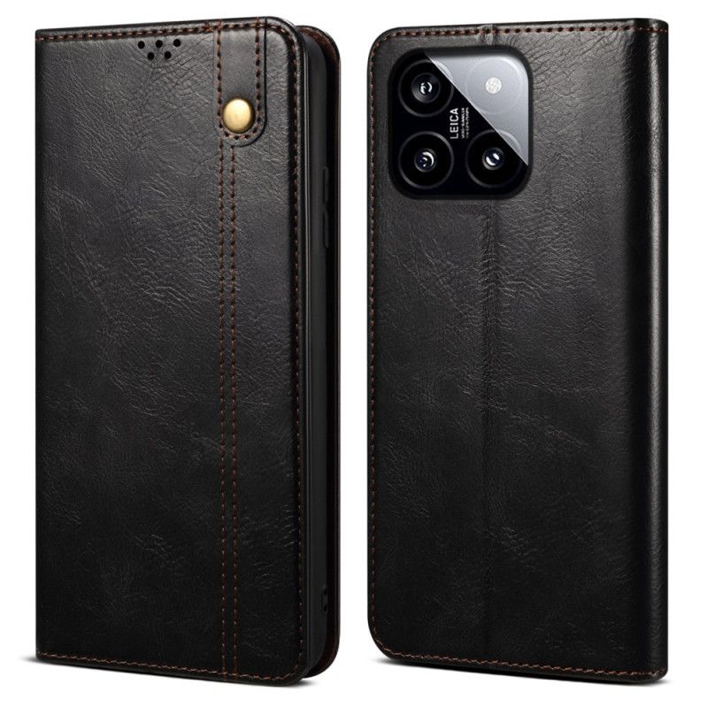 Kožené Pouzdro Folio Xiaomi 14 Voskovaná Imitace Kůže