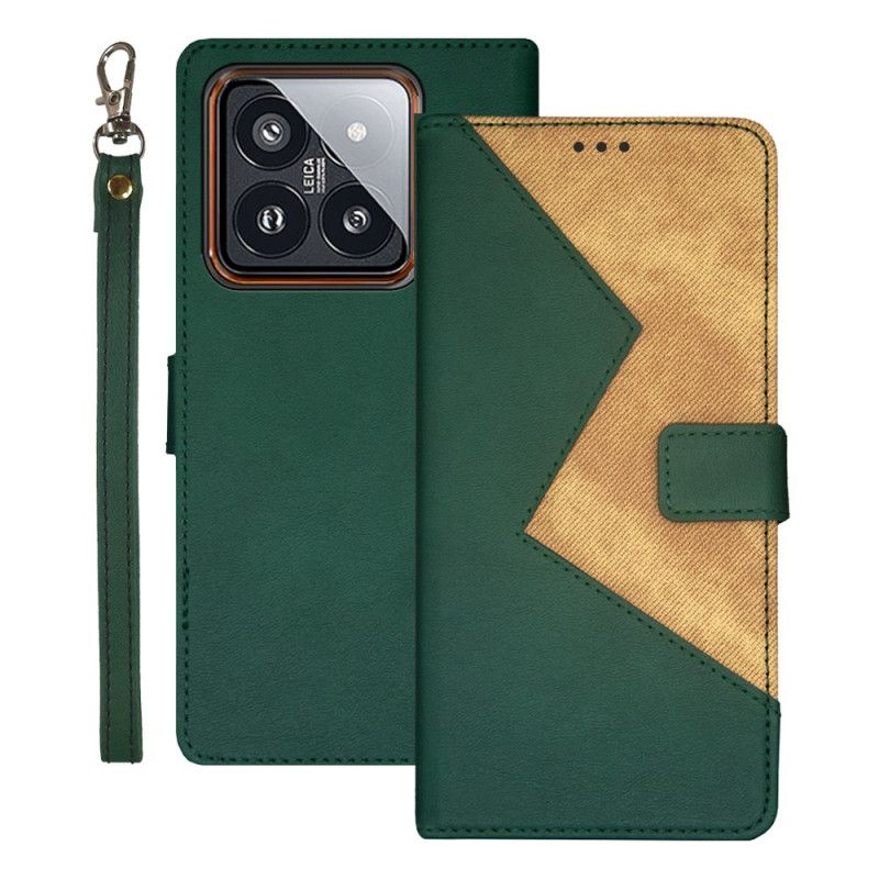 Kožený Kryt Na Xiaomi 14 Dvoubarevný Idewei