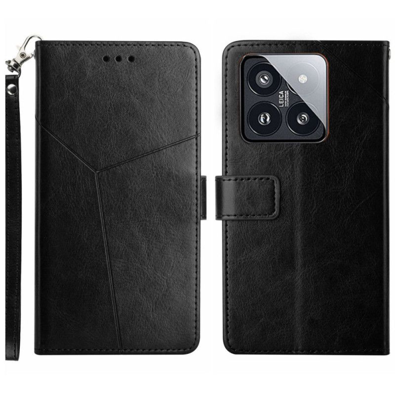 Kožený Kryt Xiaomi 14 Design Popruhu Y