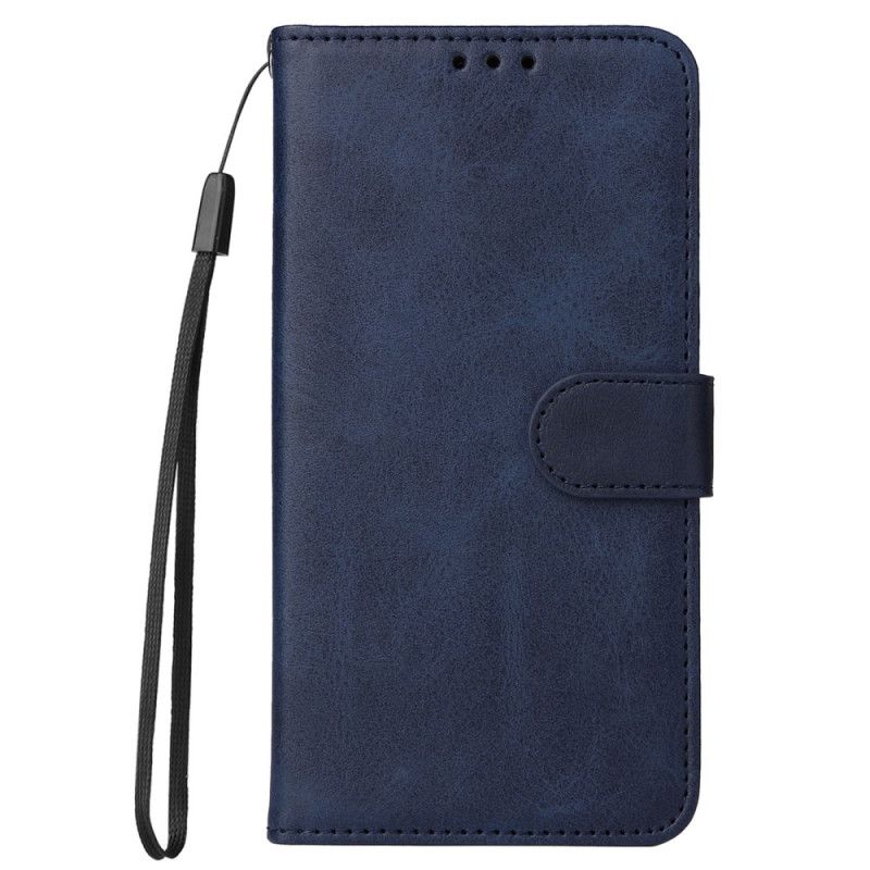 Kožený Kryt Xiaomi 14 Efekt Hladké Kůže S Páskem