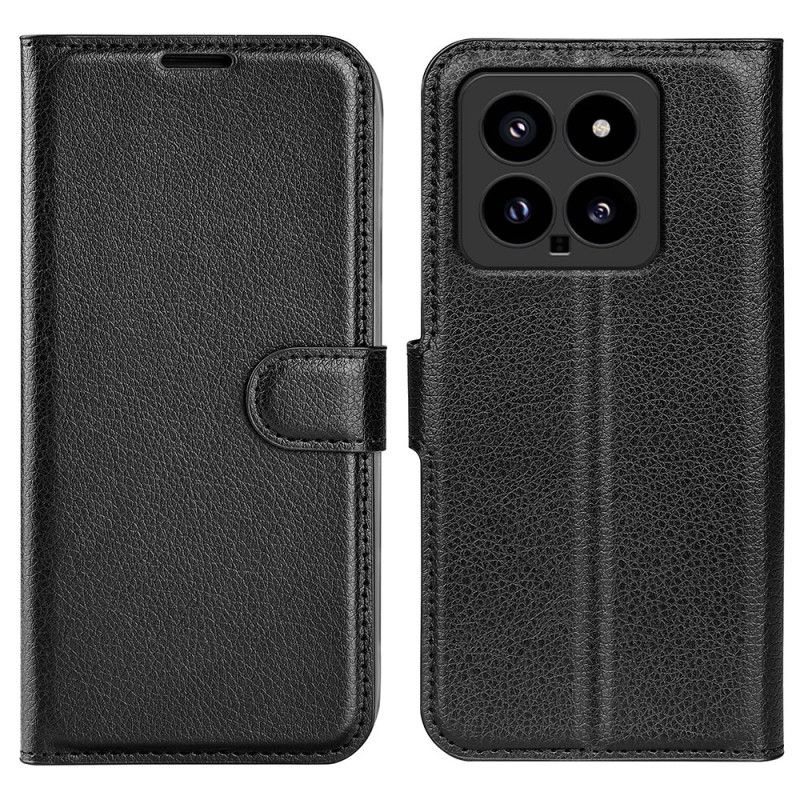 Kožený Kryt Xiaomi 14 Klasická Umělá Kůže Litchi