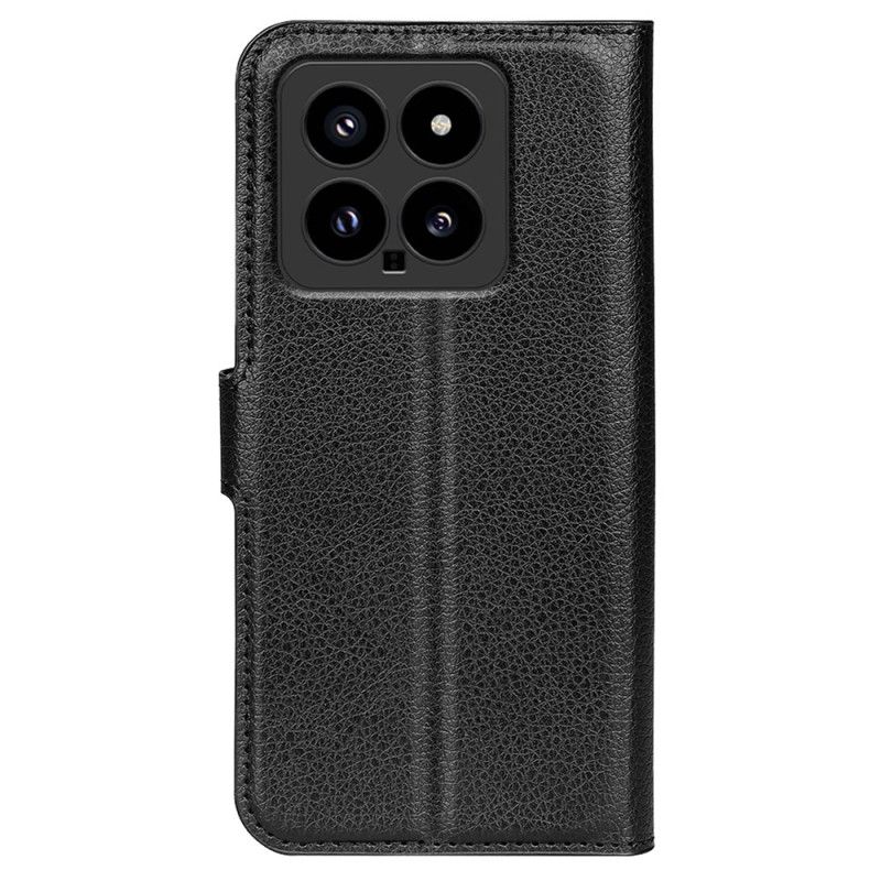 Kožený Kryt Xiaomi 14 Klasická Umělá Kůže Litchi