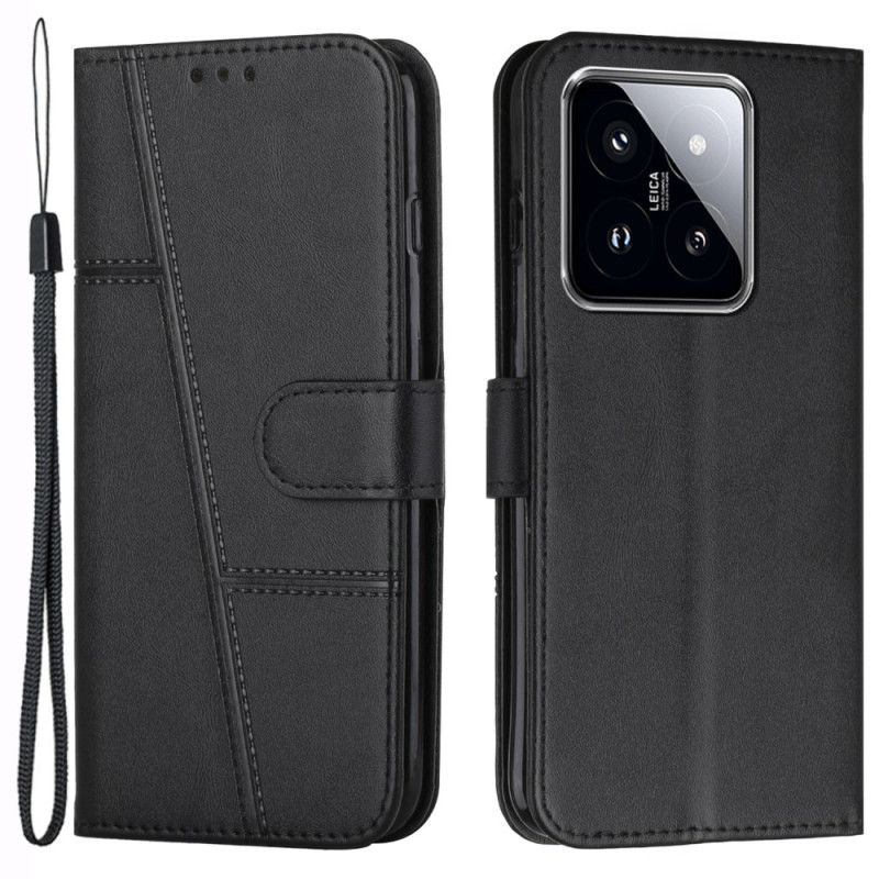 Kožený Kryt Xiaomi 14 Páskové Čáry