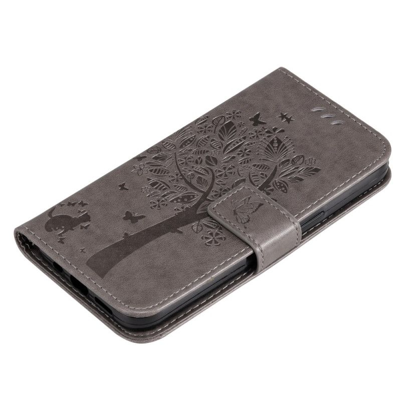 Kožený Kryt Xiaomi 14 Strom Kočky A Lanka