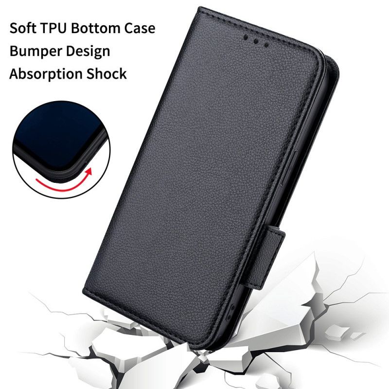Kožený Kryt Xiaomi 14 Textura A Popruh Litchi