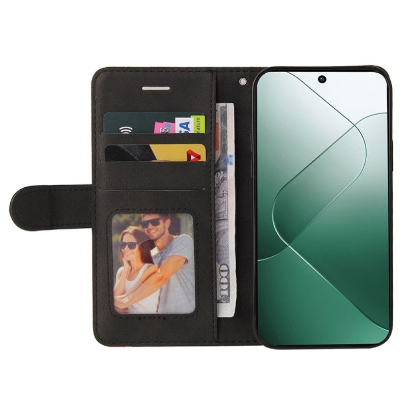 Peněženková Pouzdra Xiaomi 14 Kryty Na Mobil Dvoutónové Čáry