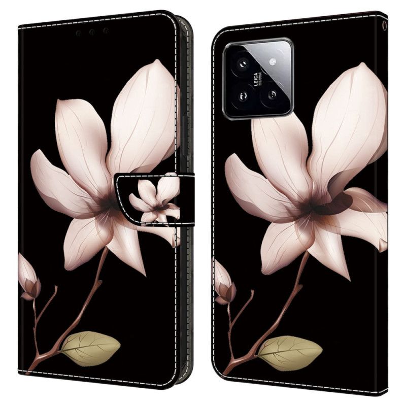 Peněženková Pouzdra Xiaomi 14 Kryty Na Mobil Růžový Květ