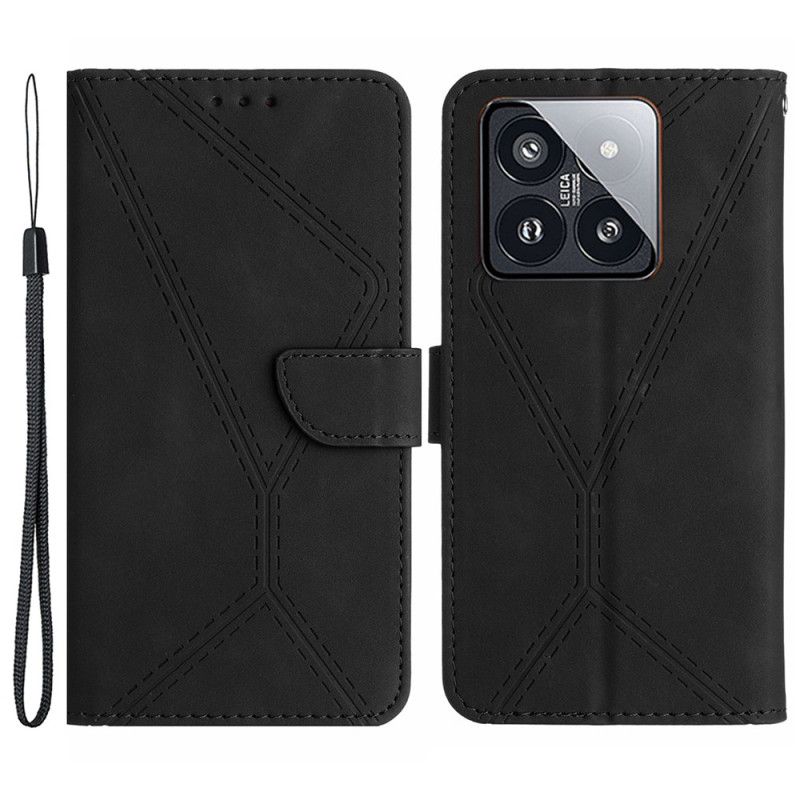 Peněženková Pouzdra Xiaomi 14 Kryty Na Mobil Čáry A Kresby